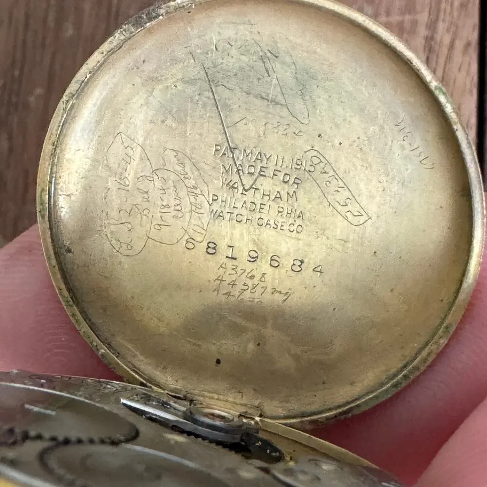 Antique Early American Waltham‎ patent May 11, 1915 Gold Pocket Watch